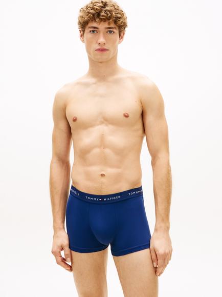 Tommy Hilfiger Logo Waistband Trunks, Pack of 3, Blue/Multi - view 2, Blue/Multi
