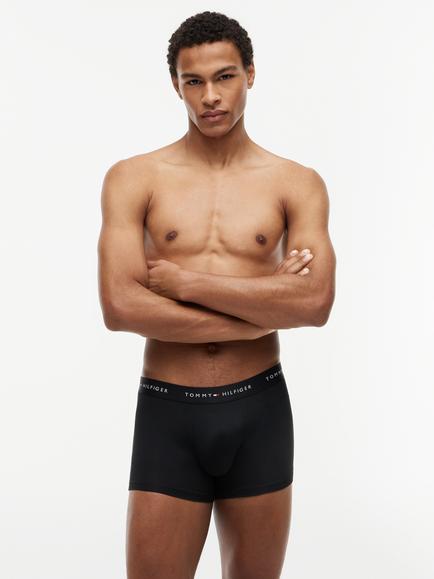 Tommy Hilfiger Logo Waistband Trunks, Pack of 3, Black - view 2, Black