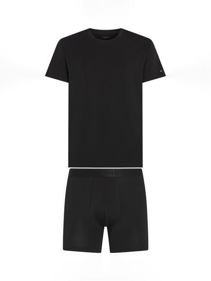 Tommy Hilfiger Everyday Luxe T-Shirt & Boxer Briefs Gift Set, Black, Black