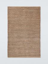 John Lewis Grid Jute Rich Rug, Natural/Cocoa
