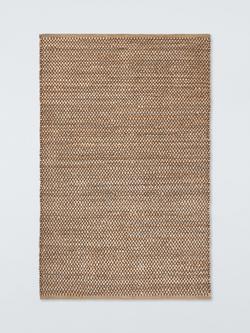 John Lewis Grid Jute Rich Rug, Natural/Cocoa, Natural/Cocoa