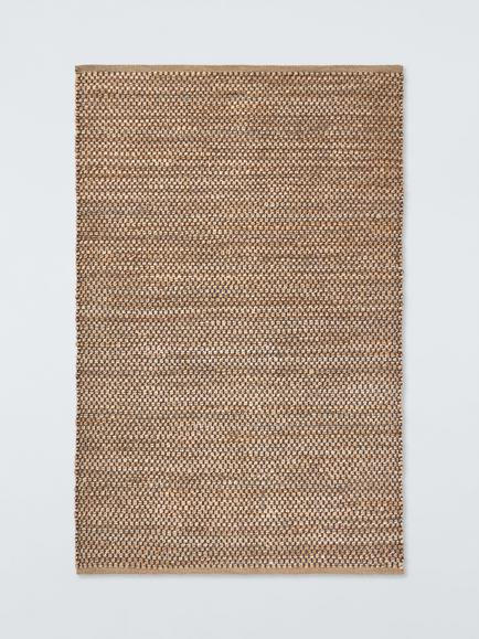 John Lewis Grid Hand Woven Jute Rich Rug, Natural/Cocoa, Natural/Cocoa