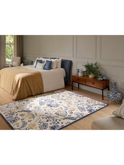 Sanderson Shalimar Floral Wool Rich Rug, Blue - view 2, Blue