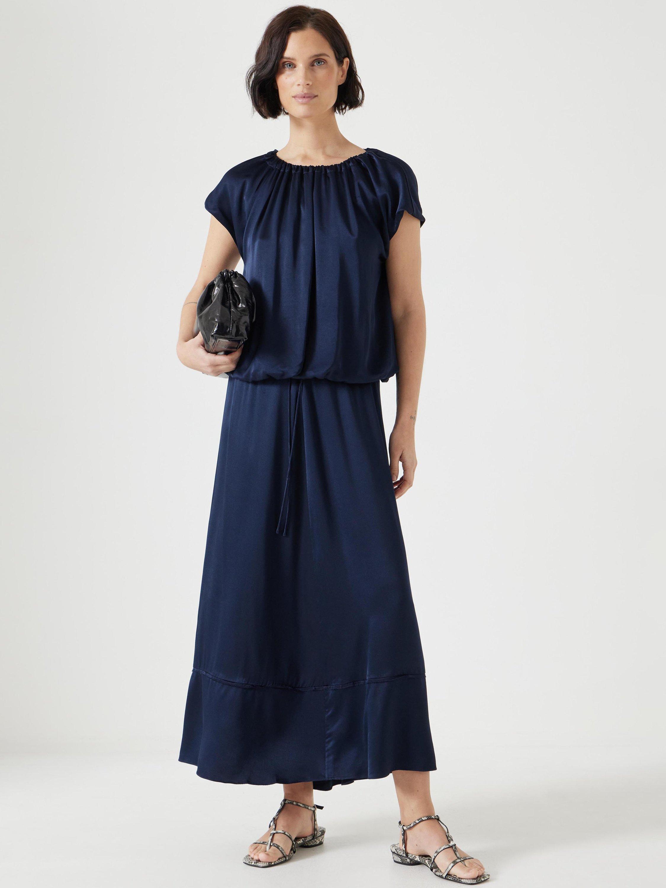 Product image 6 of 7, which shows HUSH A-Line Satin Skirt, Midnight Navy, XXS Reg
