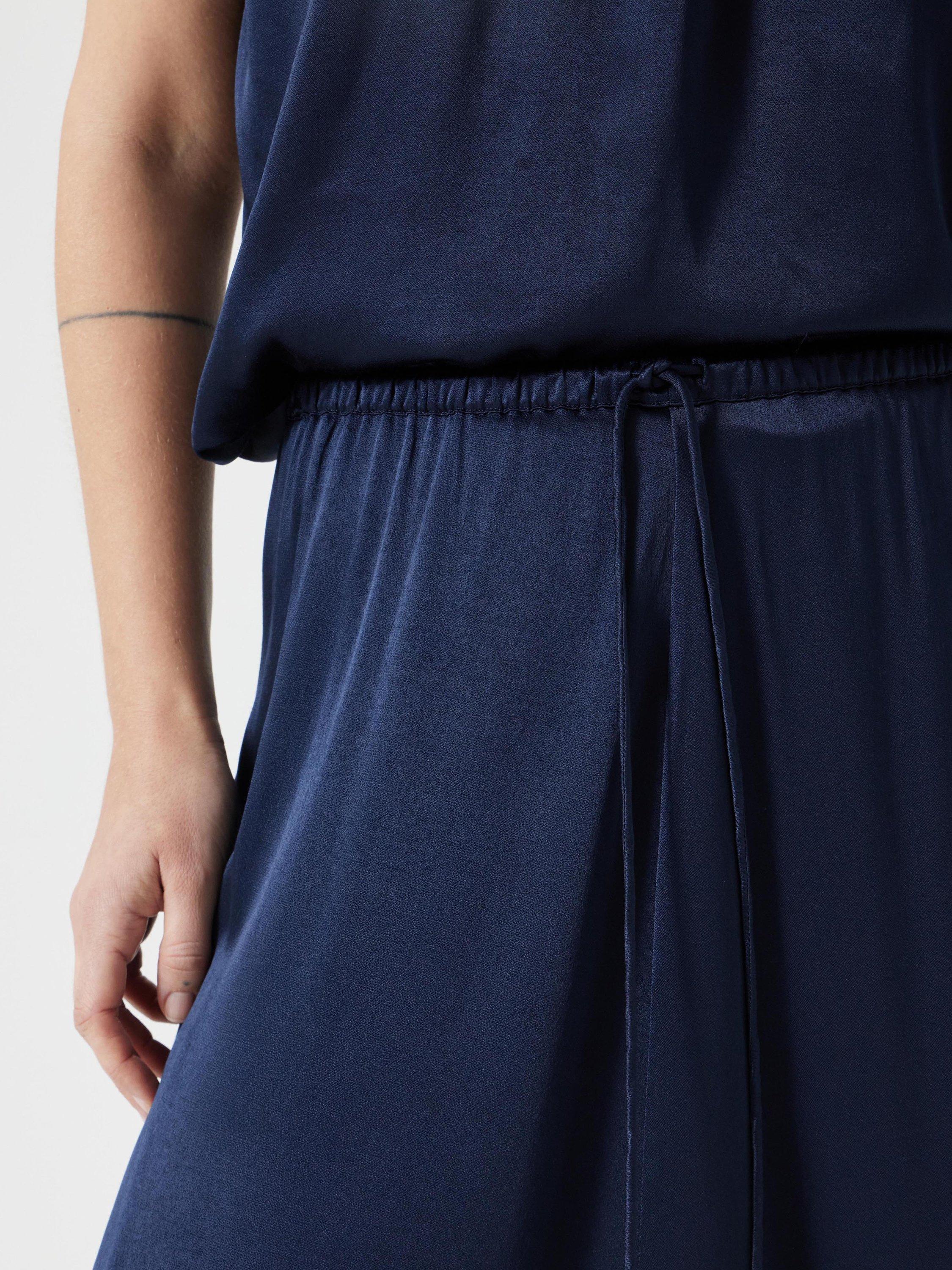 Product image 7 of 7, which shows HUSH A-Line Satin Skirt, Midnight Navy, XXS Reg