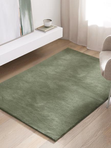 John Lewis Wellington Hand Loomed Pure Wool Rug - view 2, Light Green
