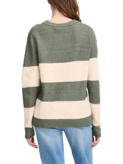 ICHI Edeen Stripe Jumper - view 2, Rifle Green/Multi