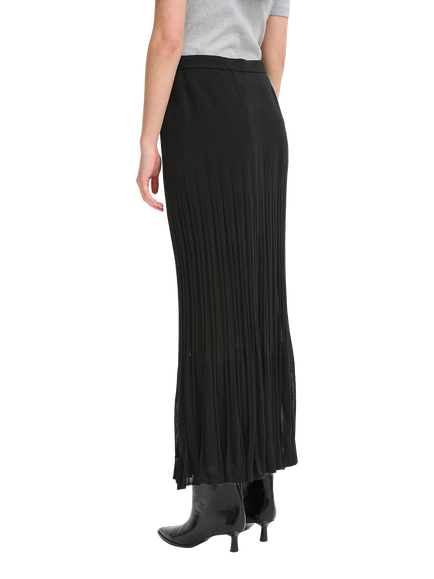 ICHI Boston Pleated Maxi Skirt, Black - view 2, Black