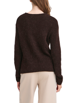 ICHI Kamara Fine Knit Cardigan - view 2, Chocolate Torte