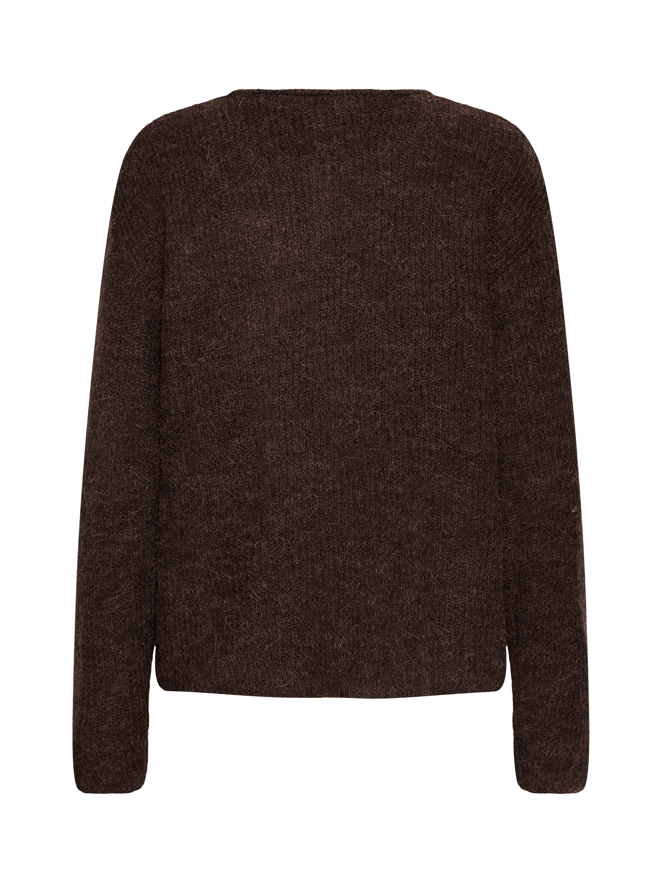 Product image 6 of 7, which shows ICHI Kamara Fine Knit Cardigan, Chocolate Torte, XS