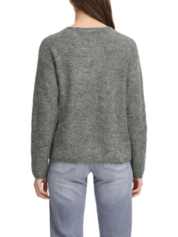 ICHI Kamara Fine Knit Cardigan - view 2, Dark Grey Melange