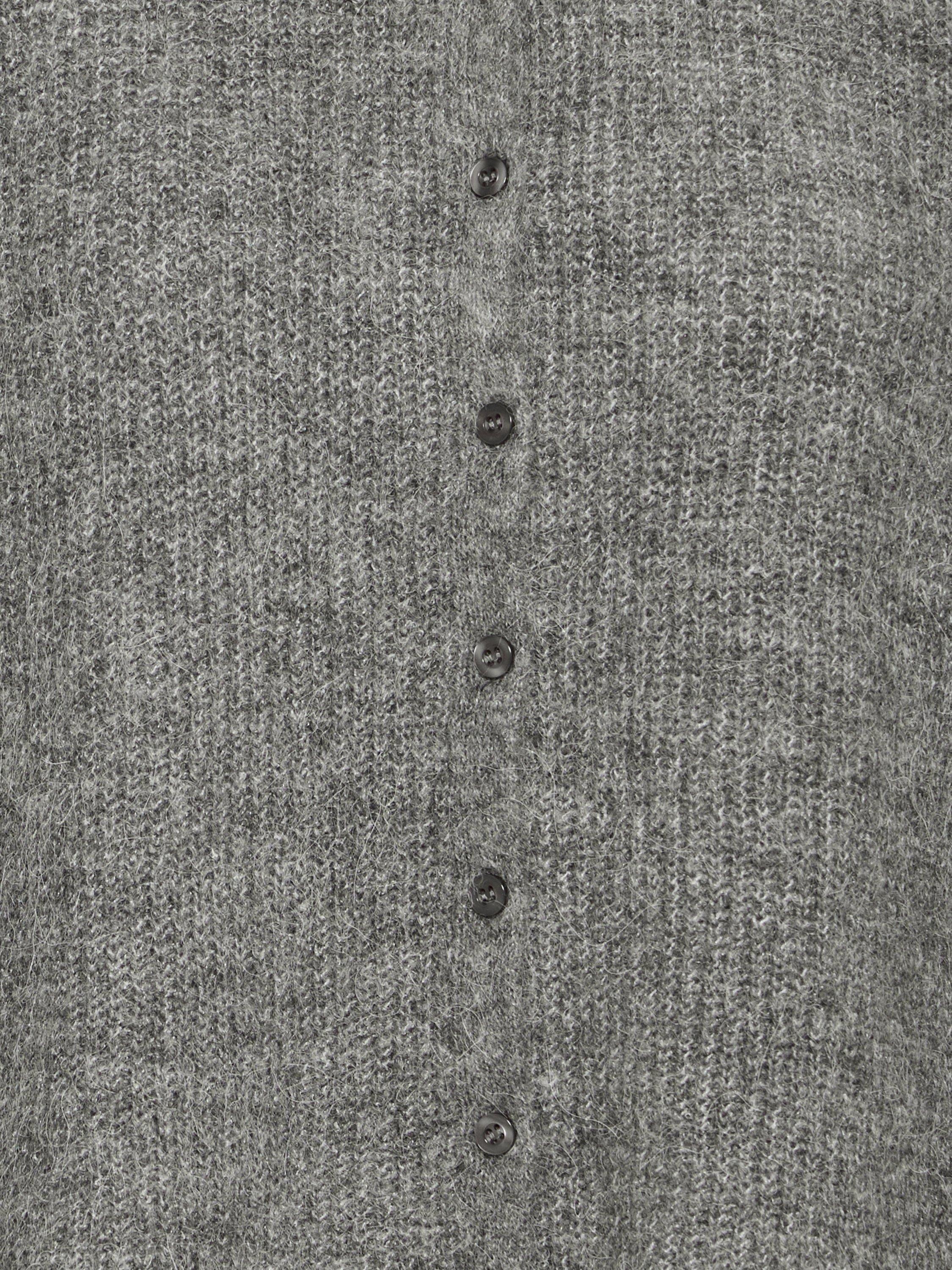 Product image 7 of 7, which shows ICHI Kamara Fine Knit Cardigan, Dark Grey Melange, XS