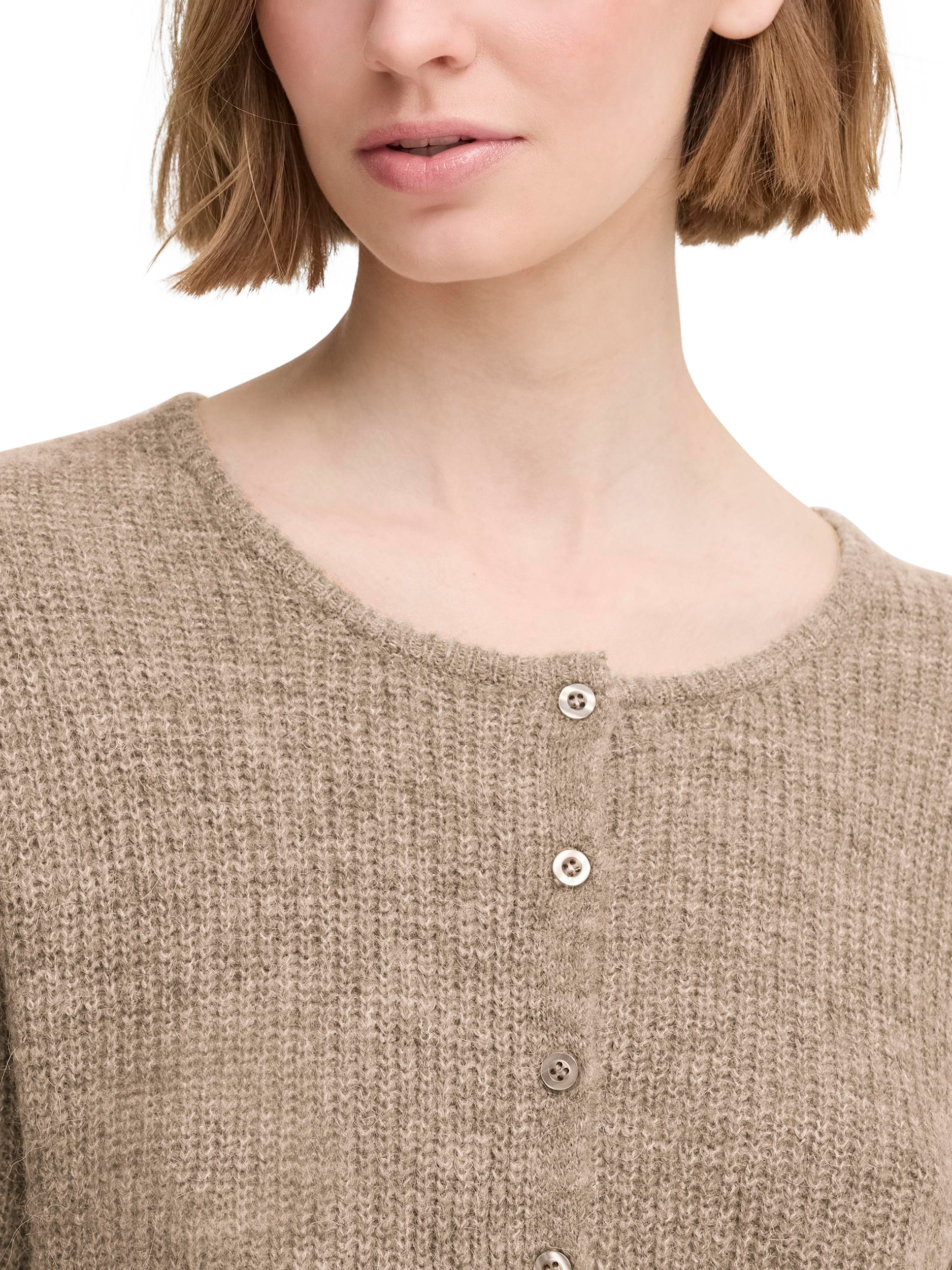 Product image 4 of 7, which shows ICHI Ihkamara Wool Blend Cardigan, Fungi, XS