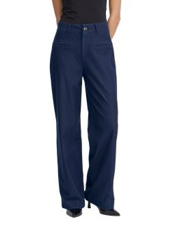 ICHI Kate Straight Trousers, Dark Blue, Dark Blue