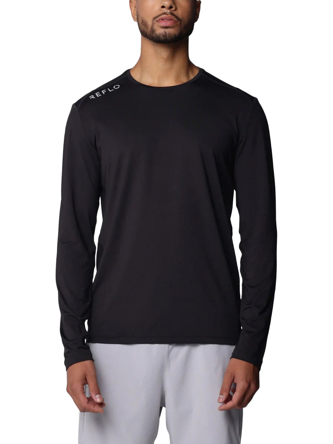 Product image 1 of 6, which shows REFLO Jurua Long Sleeve Performance Top, Black, XS