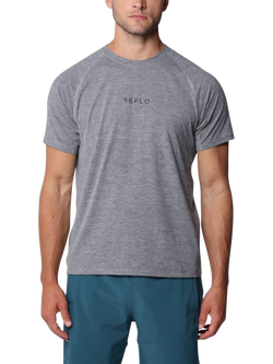 REFLO Zeya Short Sleeve Performance T-Shirt, Caviar Marl