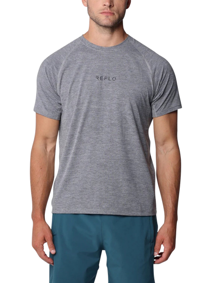 REFLO Zeya Short Sleeve Performance T-Shirt, Caviar Marl