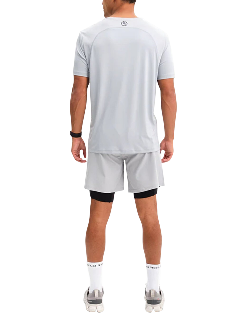 Product image 2 of 6, which shows REFLO Men's Desna 2-in-1 Shorts, Rock Grey, L
