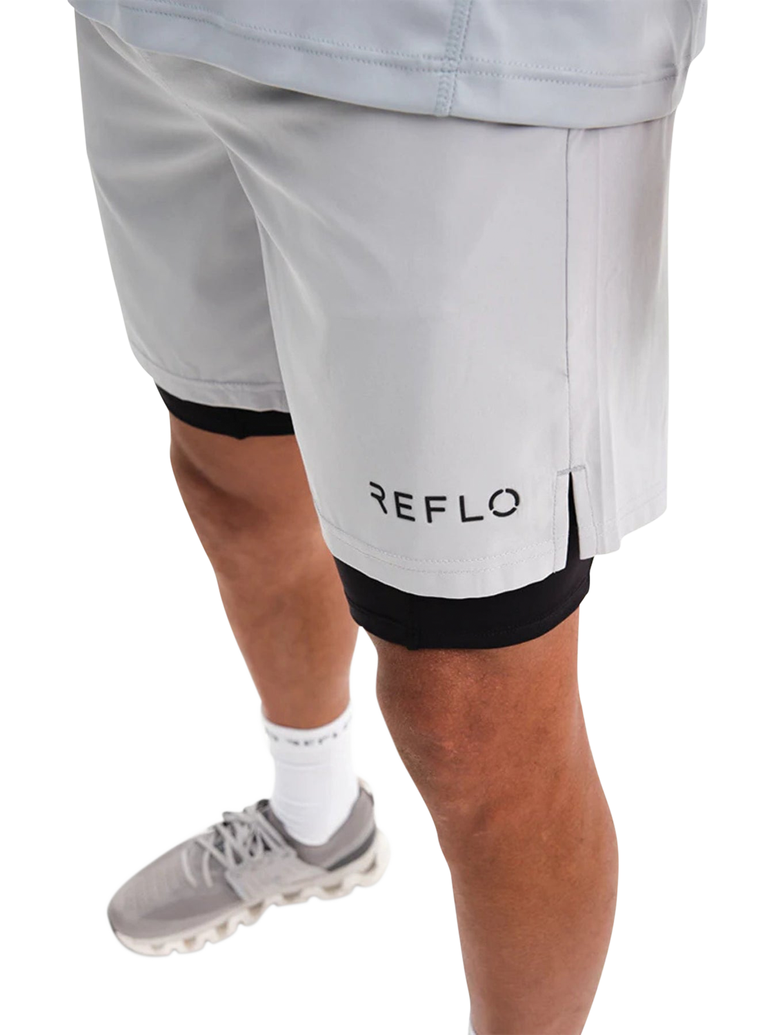 Product image 5 of 6, which shows REFLO Men's Desna 2-in-1 Shorts, Rock Grey, L