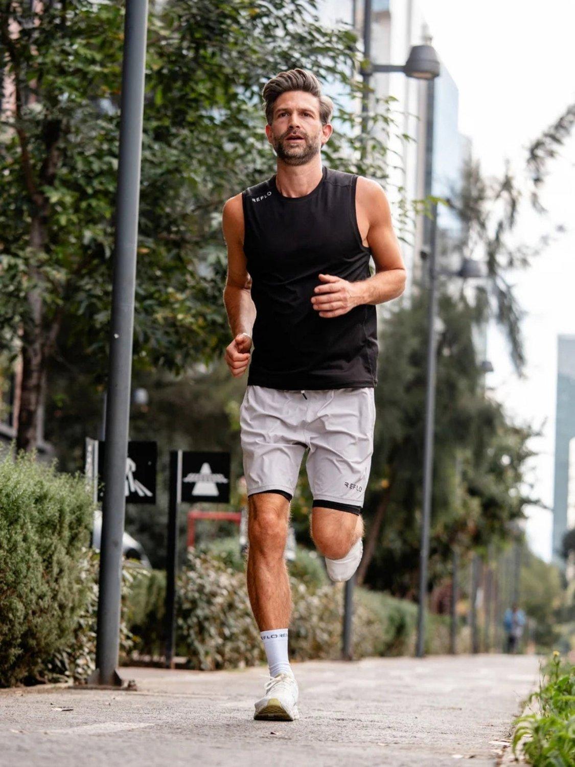 Product image 6 of 6, which shows REFLO Men's Desna 2-in-1 Shorts, Rock Grey, L