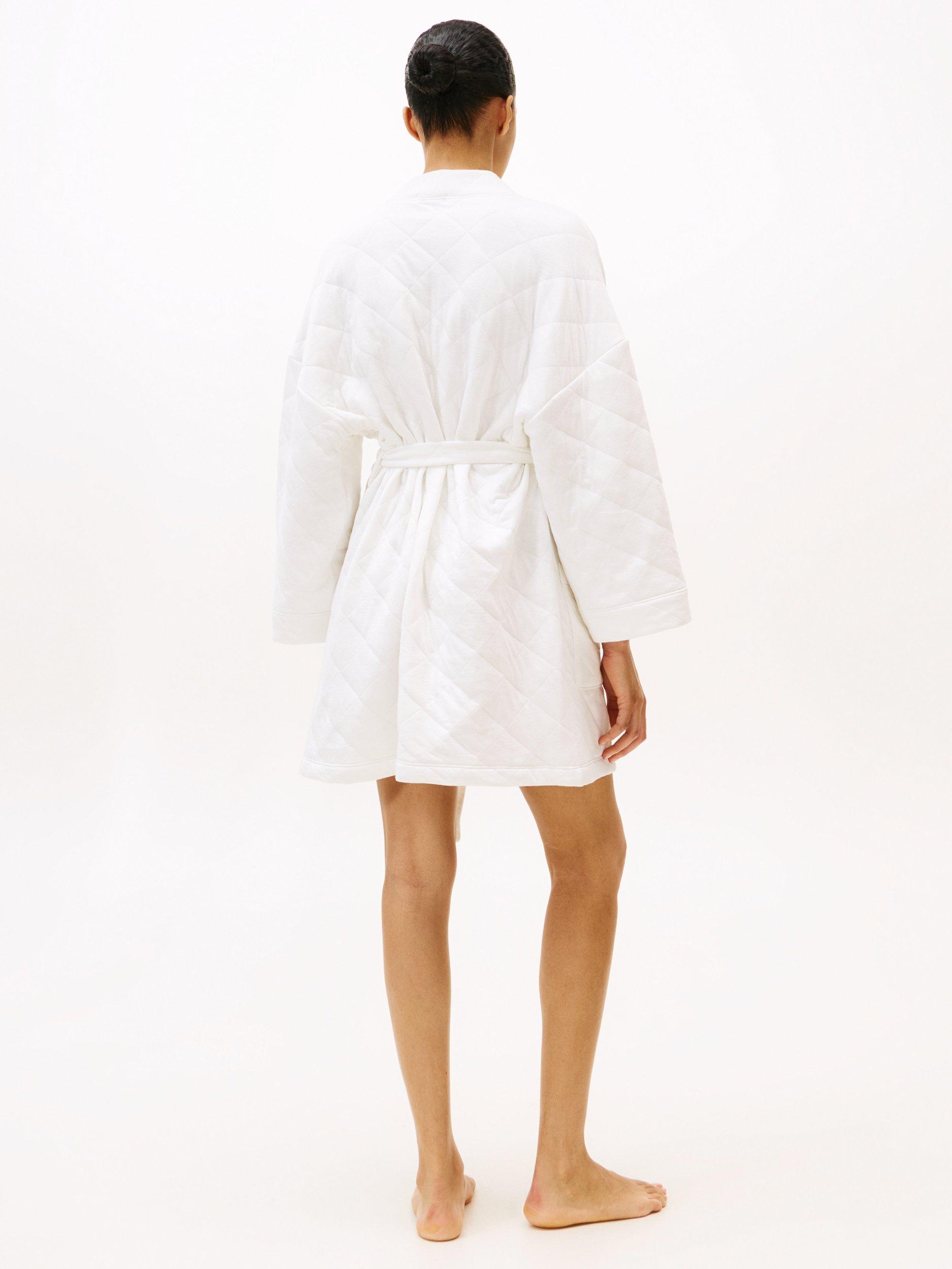 Product image 2 of 6, which shows Tommy Hilfiger Quilted Jersey Bath Robe, Ivory, XS