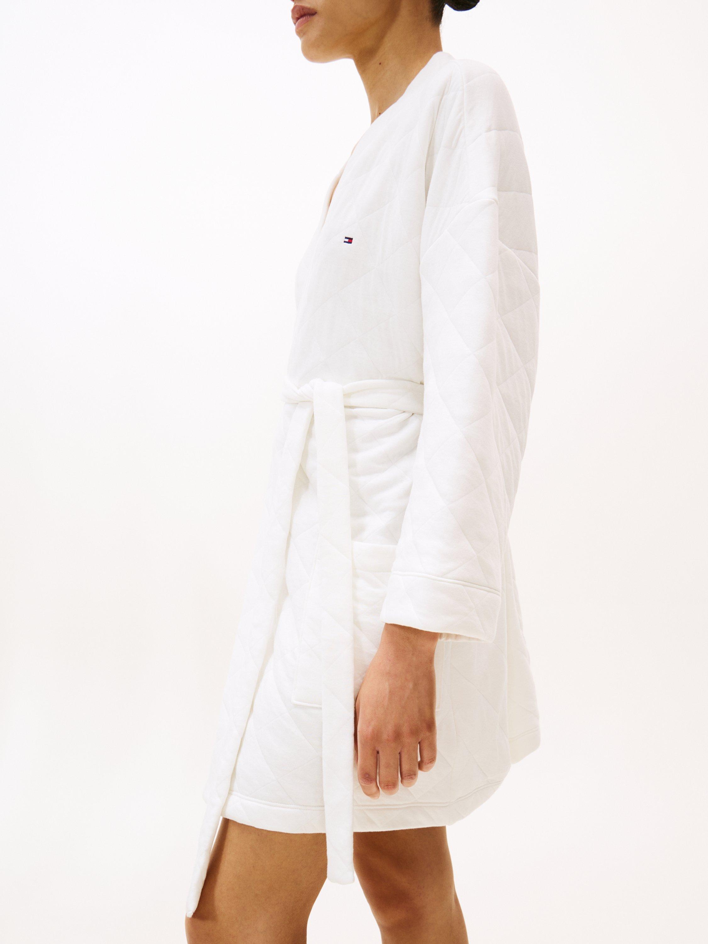 Product image 5 of 6, which shows Tommy Hilfiger Quilted Jersey Bath Robe, Ivory, XS