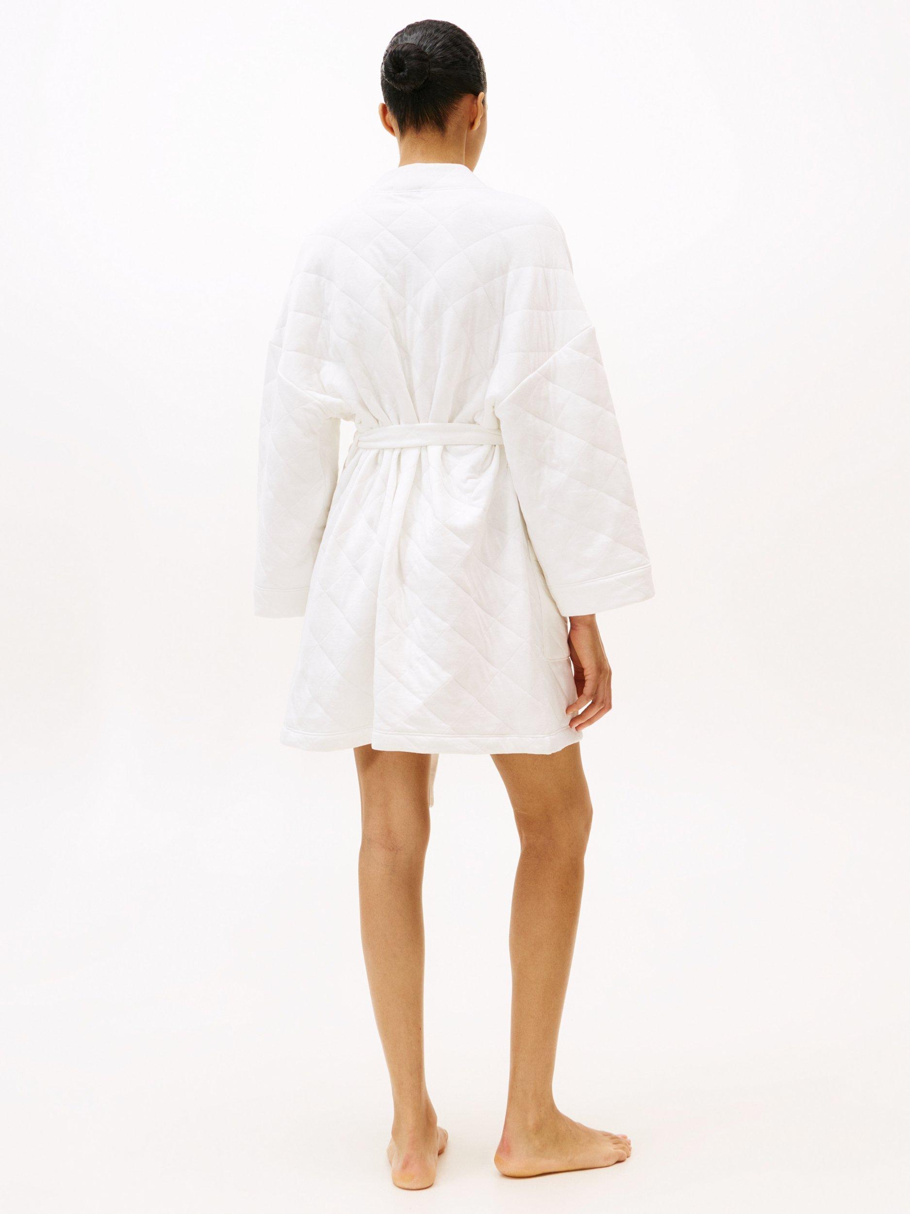 Product image 6 of 6, which shows Tommy Hilfiger Quilted Jersey Bath Robe, Ivory, XS