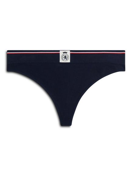 Tommy Hilfiger TH Crest Ribbed Thong, Dark Night Navy - view 2, Dark Night Navy