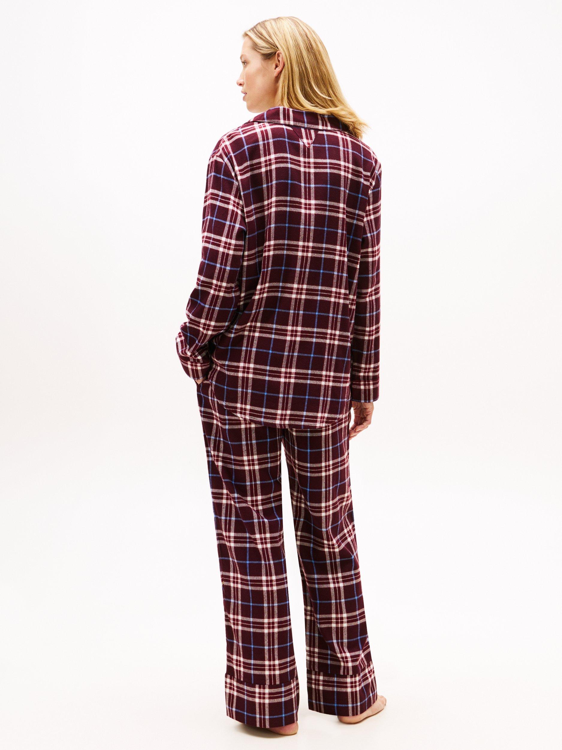 Product image 2 of 6, which shows Tommy Hilfiger Essential Flannel Pyjama Set, Burgundy, XS
