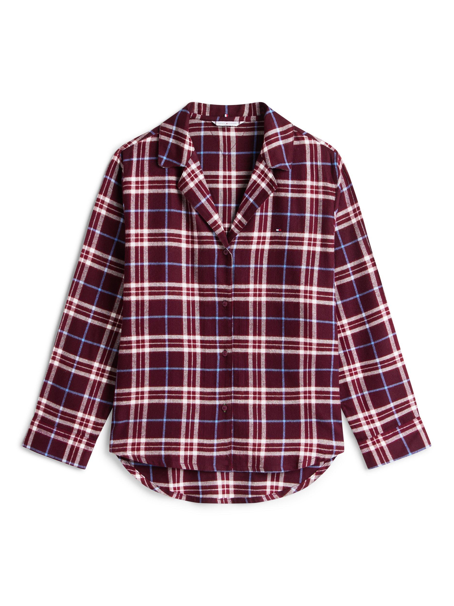 Product image 5 of 6, which shows Tommy Hilfiger Essential Flannel Pyjama Set, Burgundy, XS