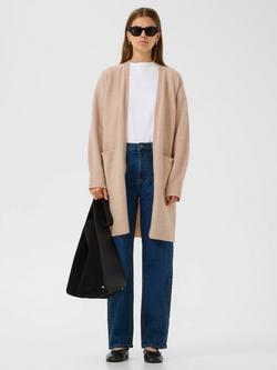 InWear Guni Open Neck Longline Cardigan - view 2, Dusty Blush