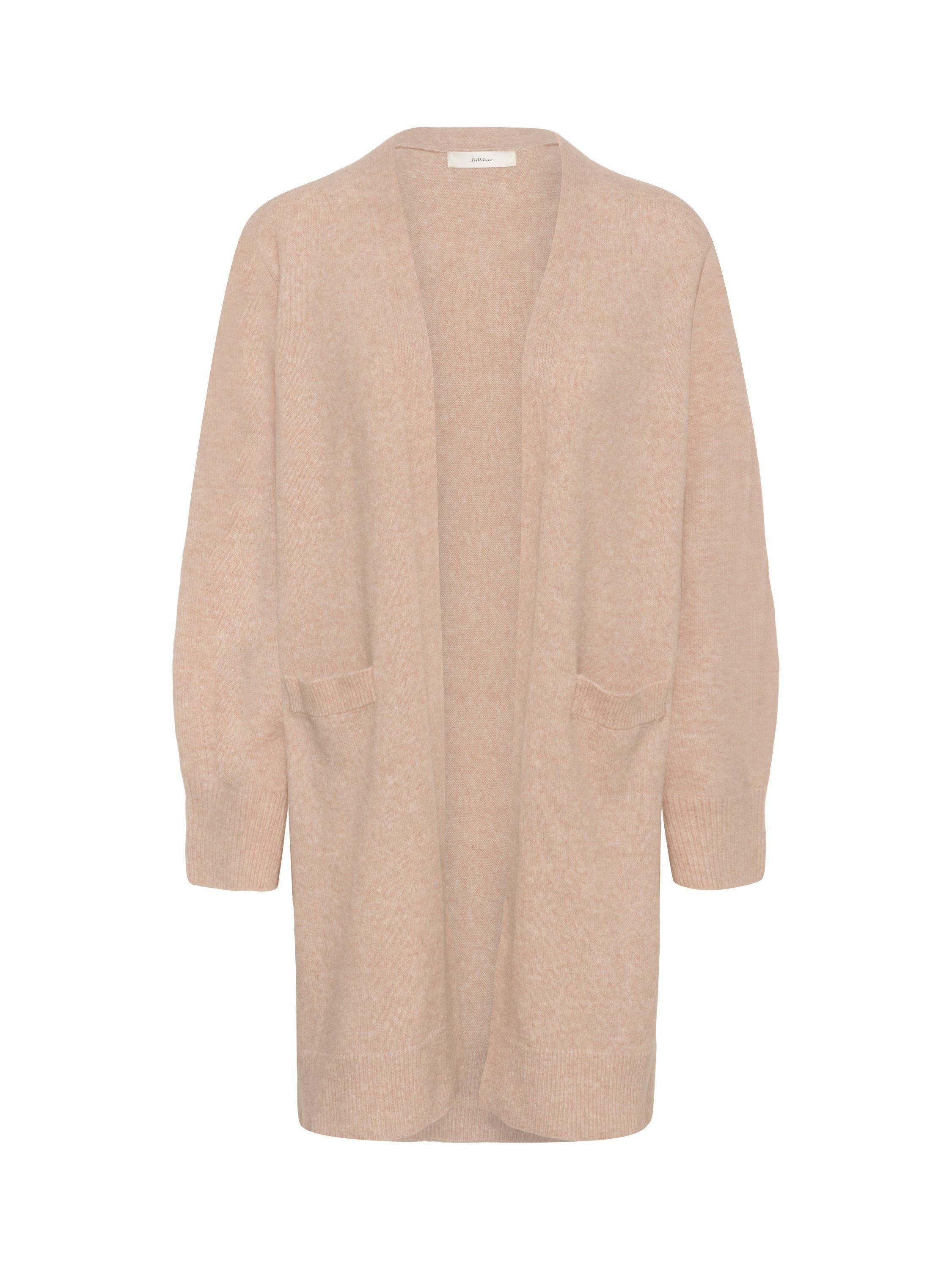 Product image 4 of 5, which shows InWear Guni Open Neck Longline Cardigan, Dusty Blush, XS