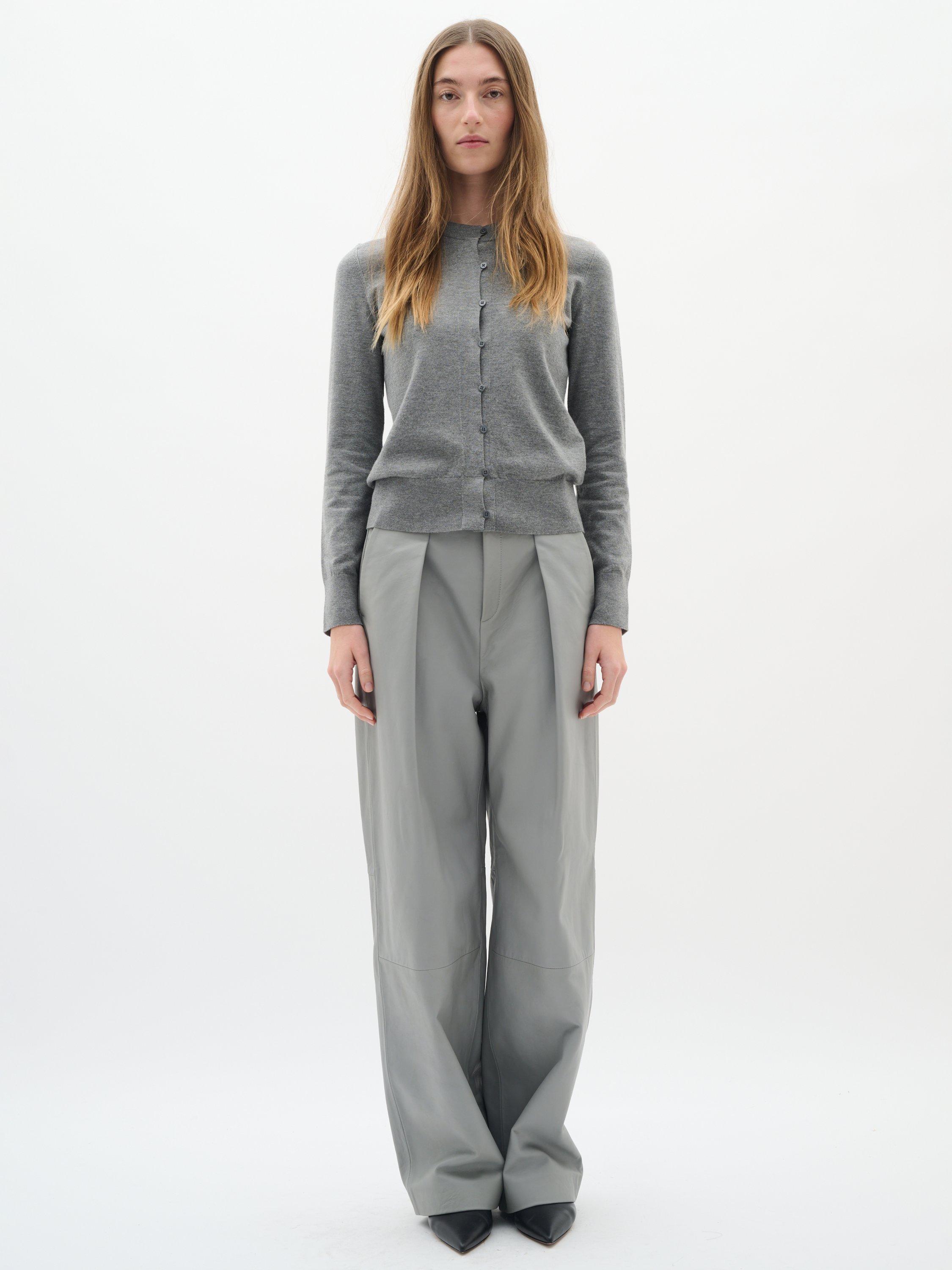 Product image 3 of 6, which shows InWear Kellsie Fine Knit Cardigan, Medium Grey Melange, XS