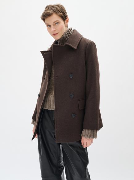 InWear Perry Sailor Wool Blend Coat, Chocolate Brown, Chocolate Brown