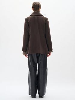 InWear Perry Sailor Wool Blend Coat, Chocolate Brown - view 2, Chocolate Brown