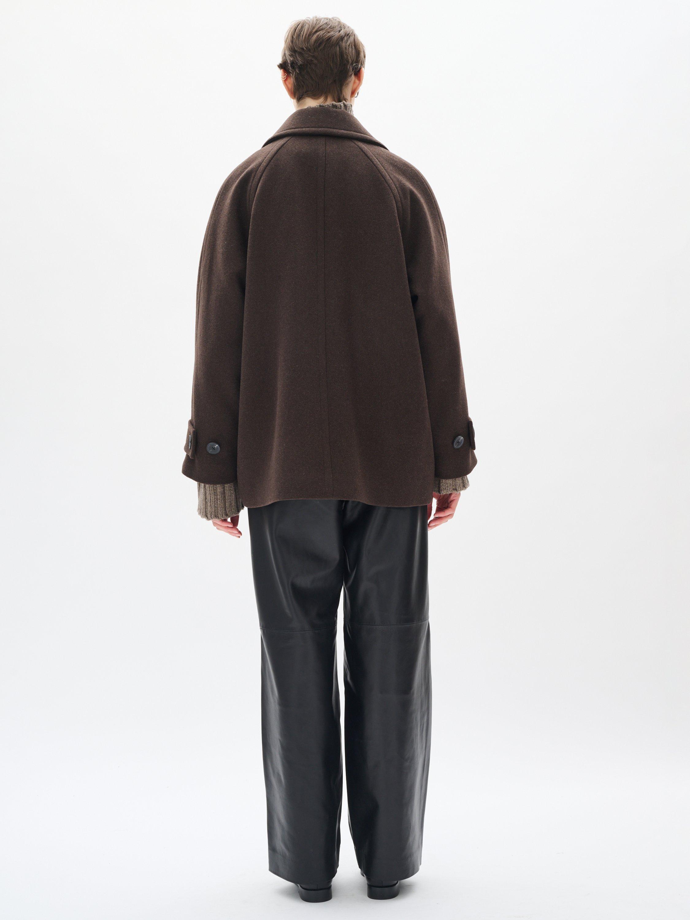 Product image 2 of 6, which shows InWear Thora Minona Wool Blend Coat, Chocolate Brown, 8