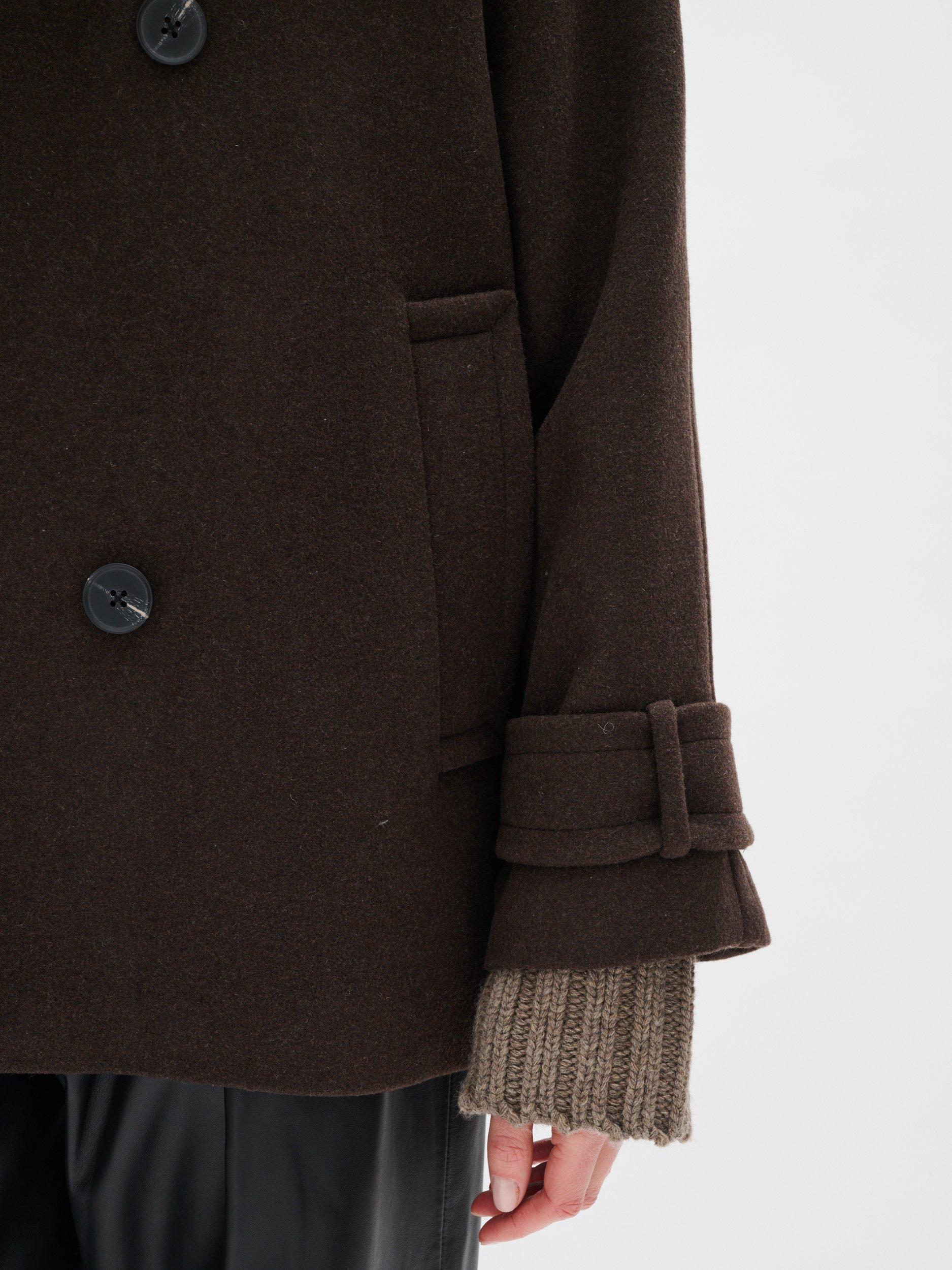 Product image 4 of 6, which shows InWear Thora Minona Wool Blend Coat, Chocolate Brown, 8