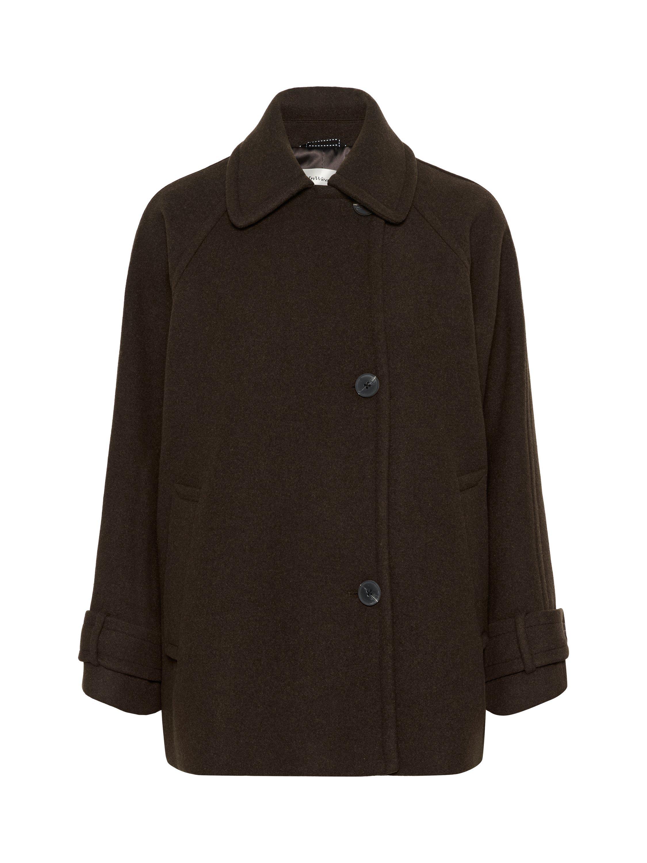 Product image 5 of 6, which shows InWear Thora Minona Wool Blend Coat, Chocolate Brown, 8
