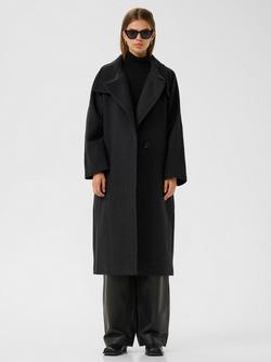 InWear Thora Collar Wool Blend Coat, Dark Grey Melange, Dark Grey Melange