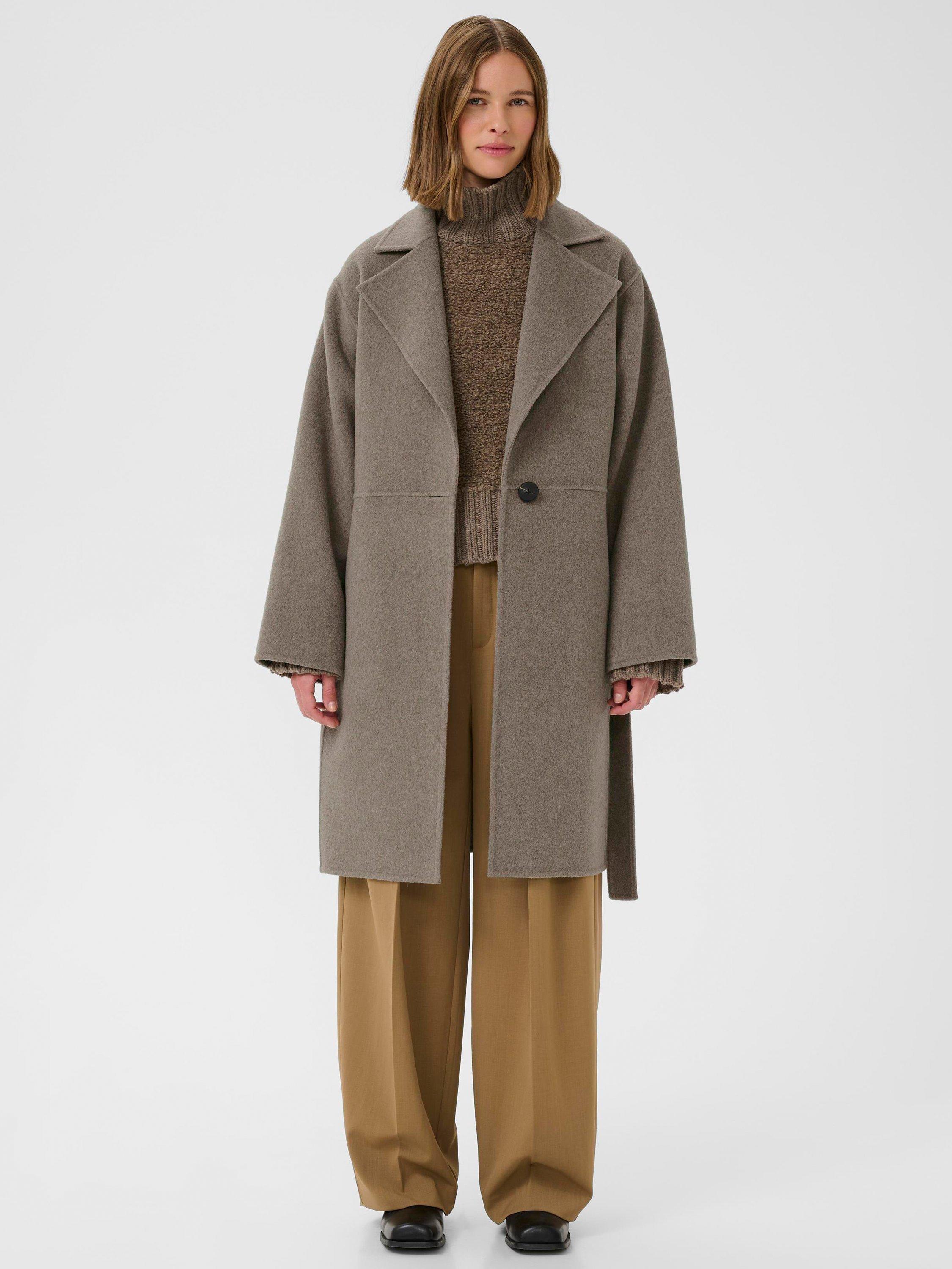 Product image 3 of 6, which shows InWear Yilla Wool Blend Coat, Sandy Grey Melange, 8