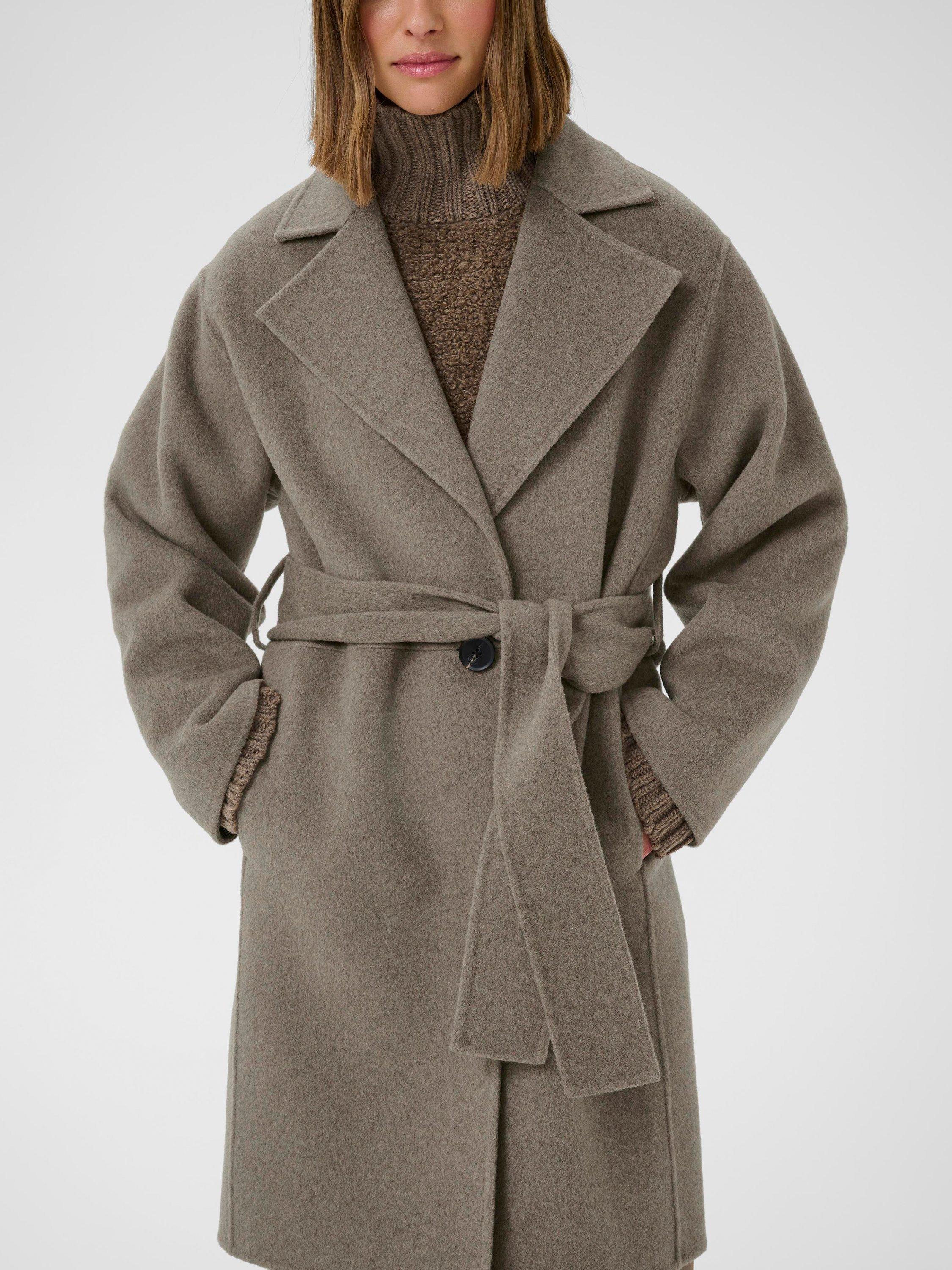 Product image 4 of 6, which shows InWear Yilla Wool Blend Coat, Sandy Grey Melange, 8