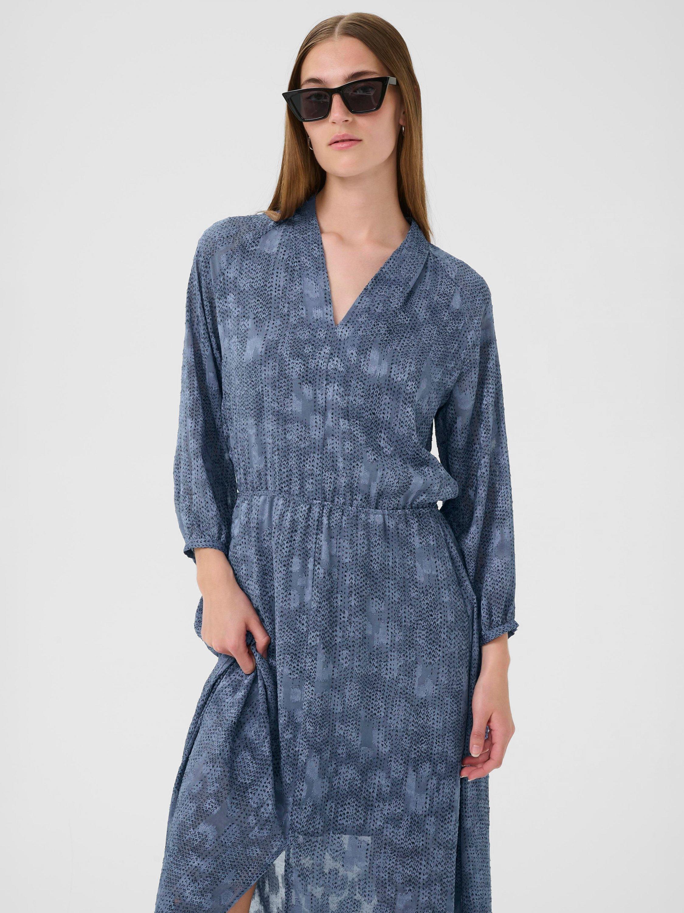 Product image 3 of 6, which shows InWear Addison Abstract Dot Midi Dress, Blue, 8