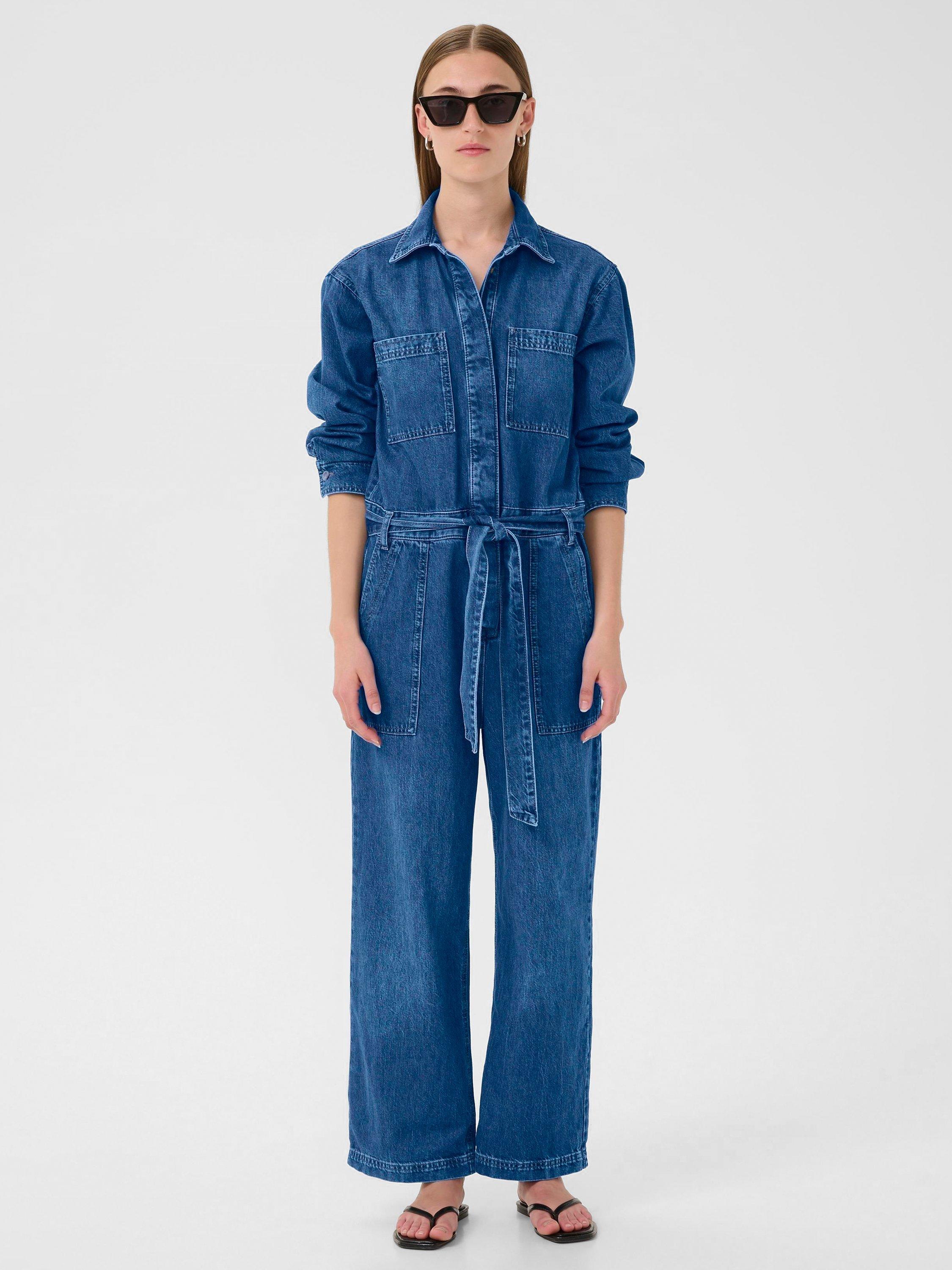 Product image 1 of 6, which shows InWear Naava Denim Jumpsuit, Medium Vintage, 8