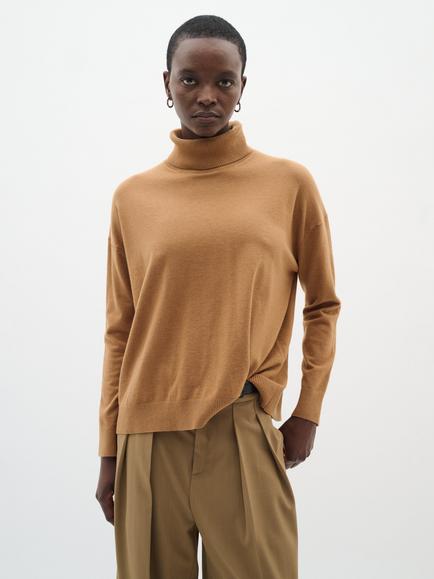 InWear Glea Kellsie Turtleneck Top, Tobacco Brown, Tobacco Brown
