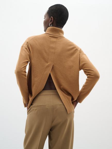 InWear Glea Kellsie Turtleneck Top, Tobacco Brown - view 2, Tobacco Brown