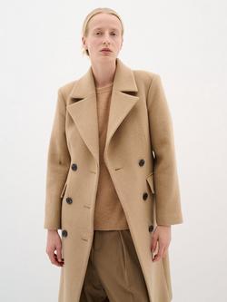 InWear ThoraI Double Breasted Wool Blend Coat, Tobacco Brown, Tobacco Brown