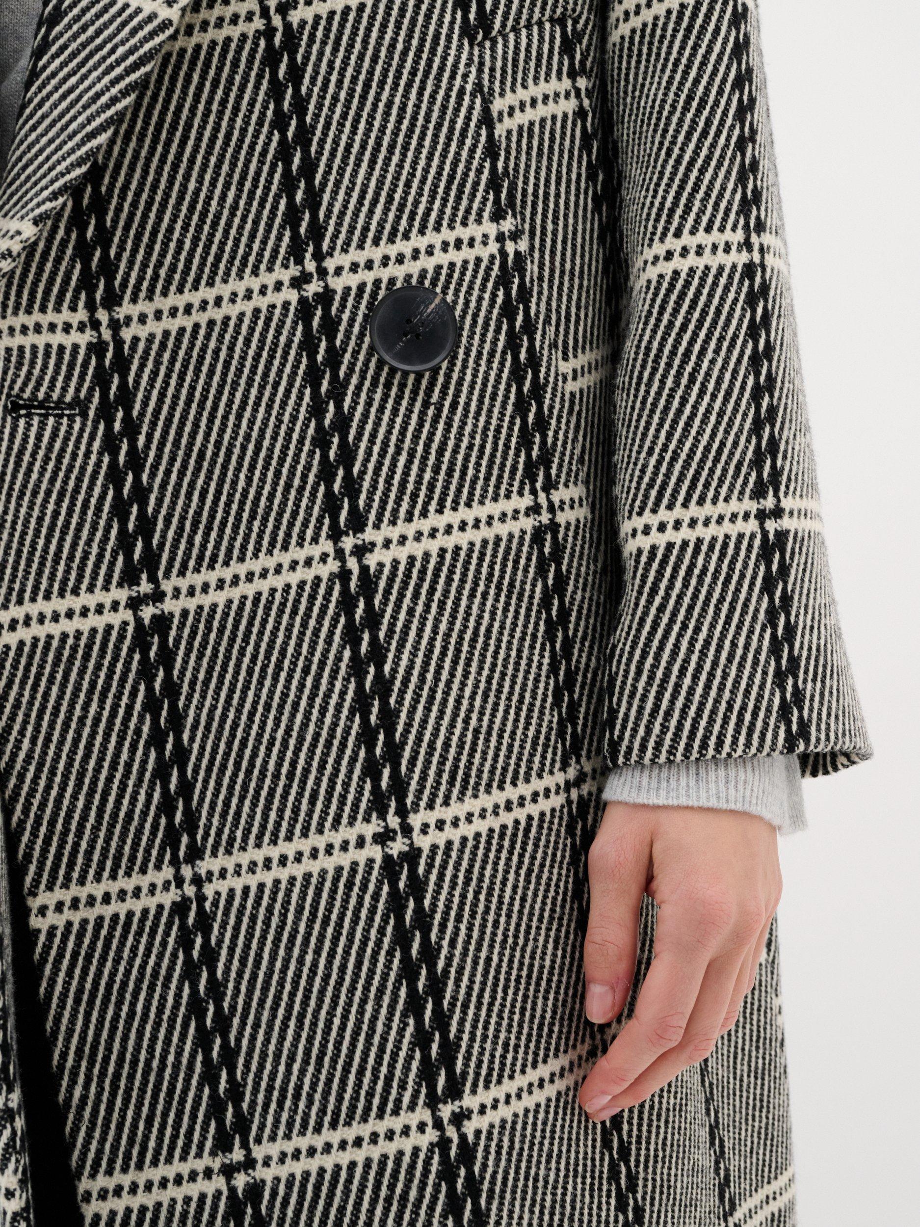 Product image 4 of 6, which shows InWear Yania Check Wool Blend Coat, Black/White, 8