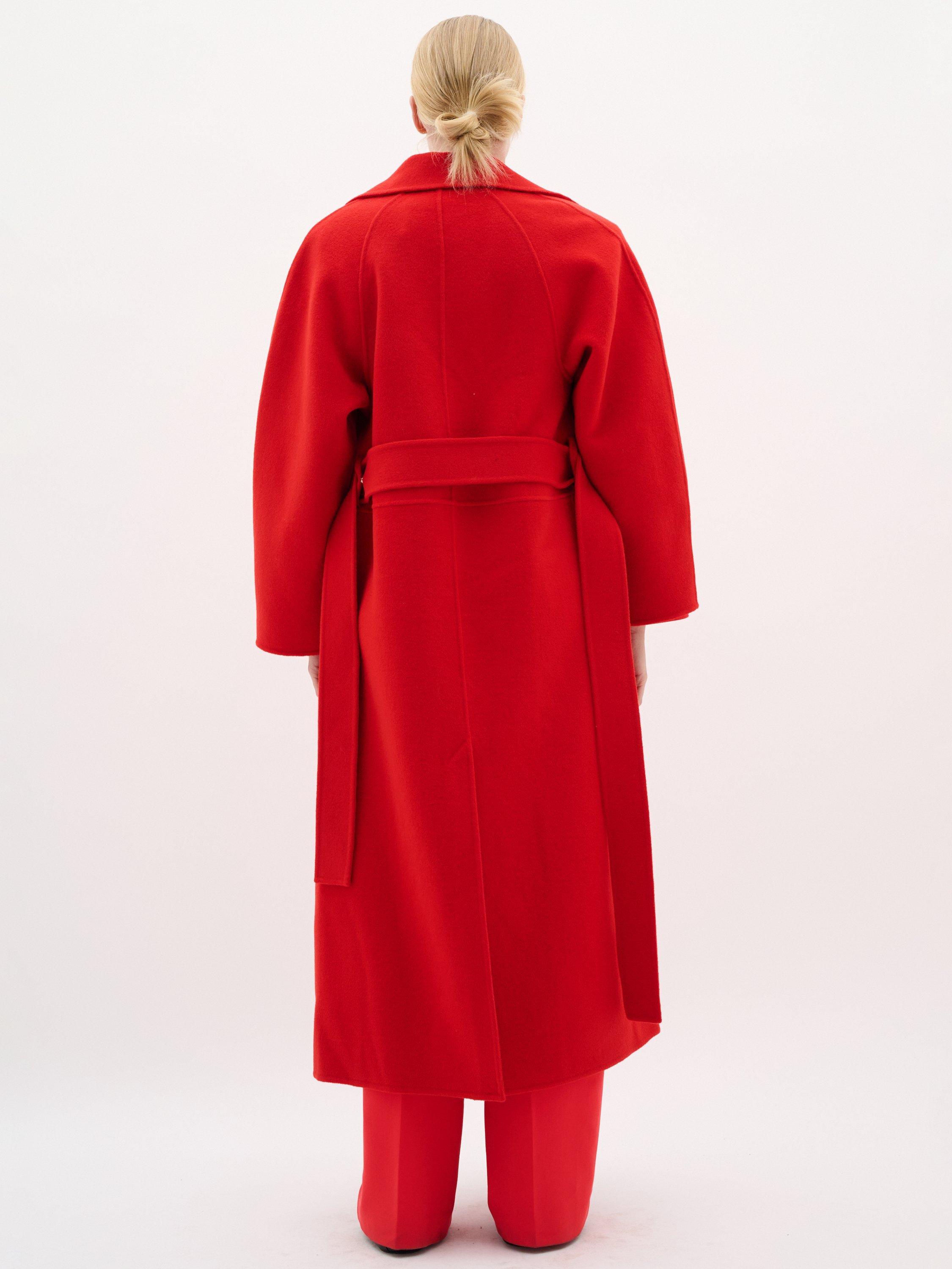 Product image 2 of 6, which shows InWear Yilla Wool Blend Coat, Cranberry, 8