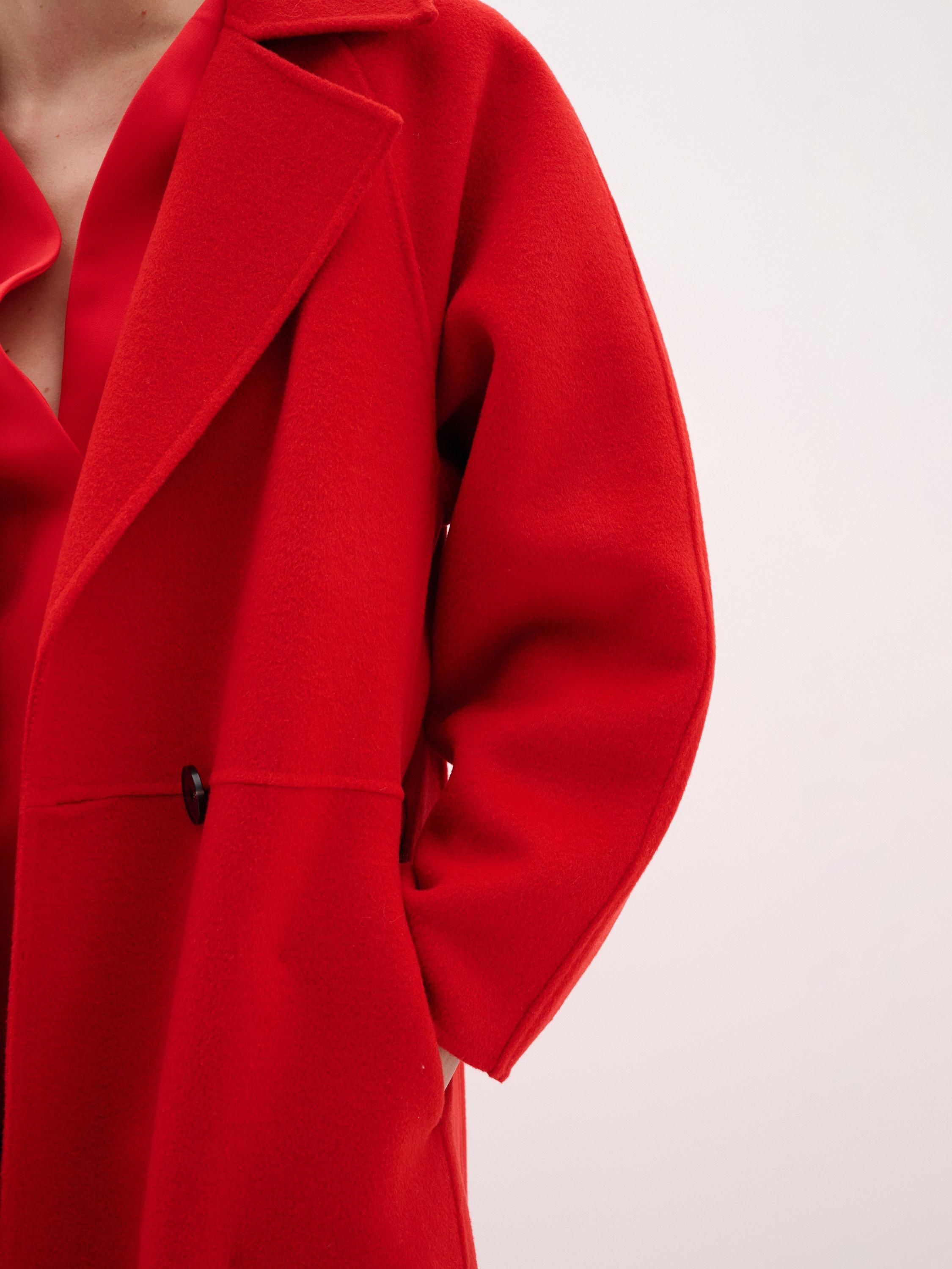Product image 4 of 6, which shows InWear Yilla Wool Blend Coat, Cranberry, 8