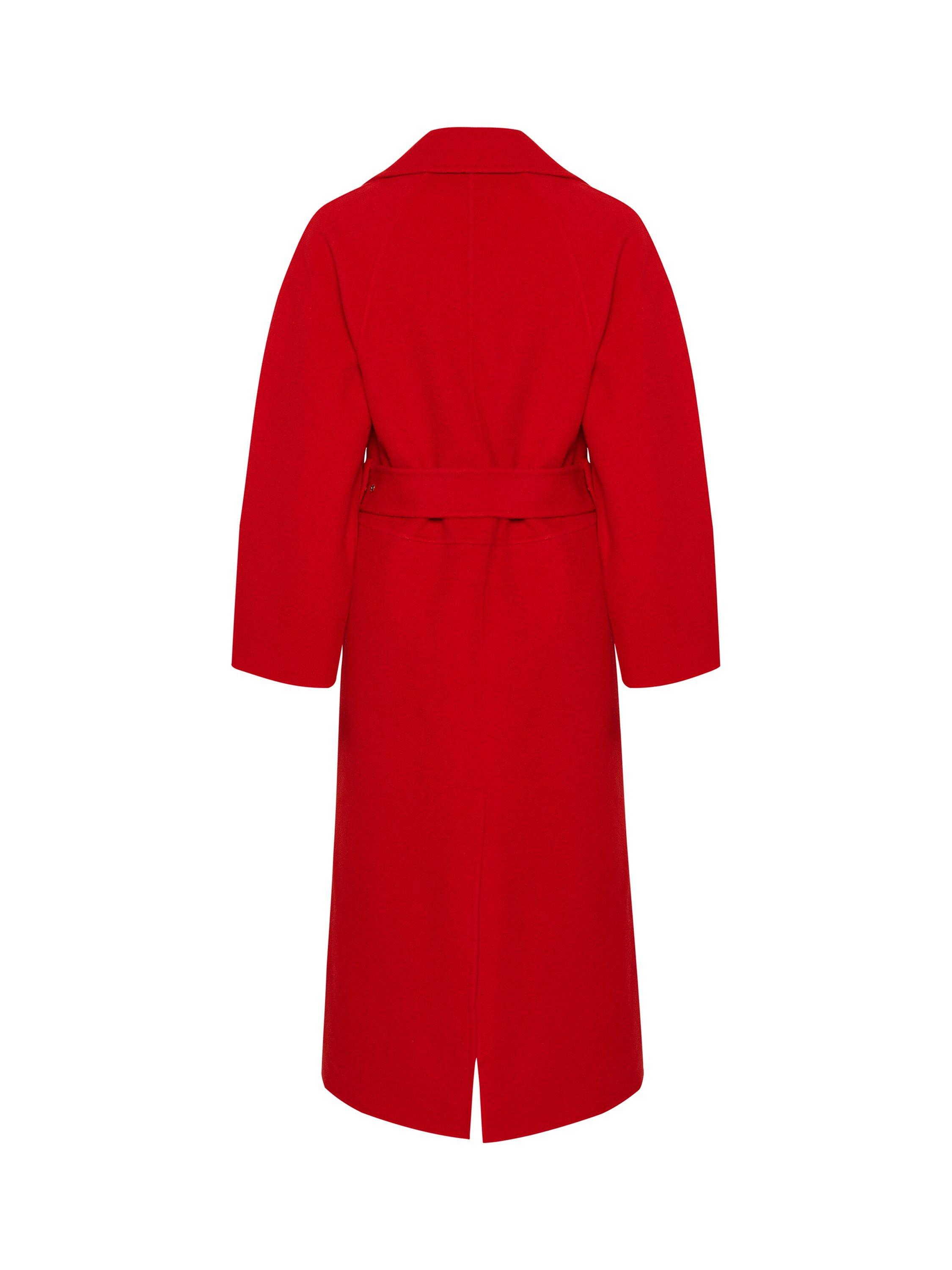 Product image 6 of 6, which shows InWear Yilla Wool Blend Coat, Cranberry, 8